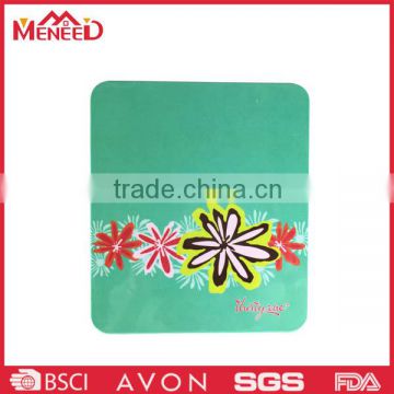 Square green color with flower print melamine chopping board , plastic cutting board for fruit