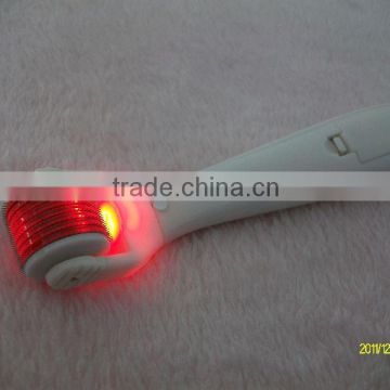 Skin care derma roller changeable heads and vibrating function LED dermaroller