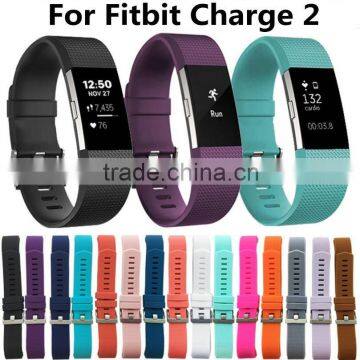 Superior Quality Rubber Silicone Bracelet Smart Watch Band Strap Replacement For Fitbit Charge 2 Charge2