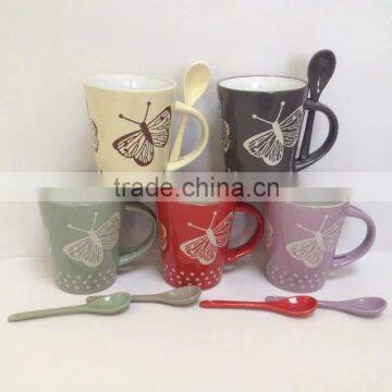 fine best quality good quality Ceramic mugs cups ,glazed color hot selling,custom logo designs,many designs with color box