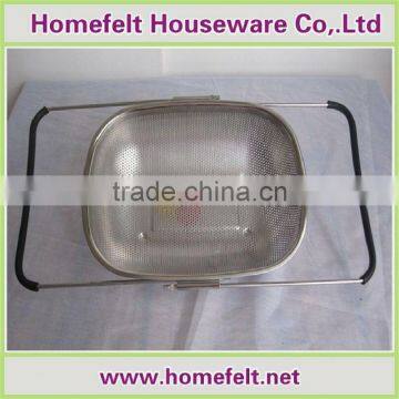 2014 hot selling stainless steel colander with silicone handle