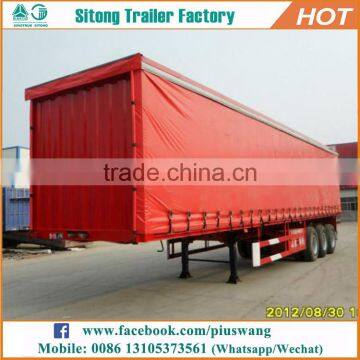 Factory direct 3 axles box van type semi trailers with curtain durable curtain side semi trailer for sale