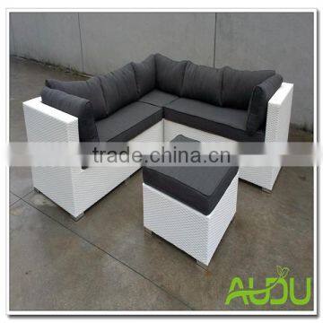 Audu 4 Pieces Resin Wicker Loungest White Aluminium Outdoor Sofa photo-2