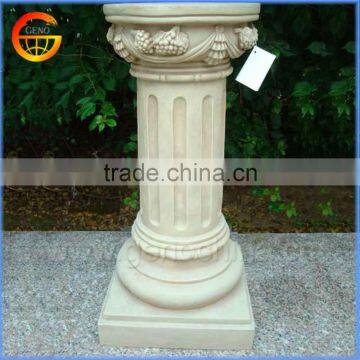 Popular designs fiberstone column corner flower stand