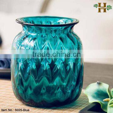 Factory Blue Vase Decorative Fiber Glass Vase for Flower photo-3