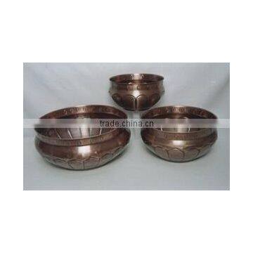 large copper planters set of 3