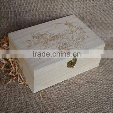 Hot stamping raw wood craft compartment storage boxes