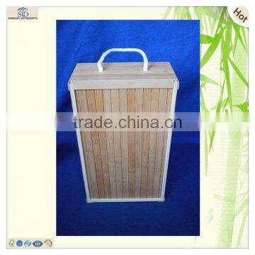 double bottles packaging unfinished decorative bamboo wooden wine boxes