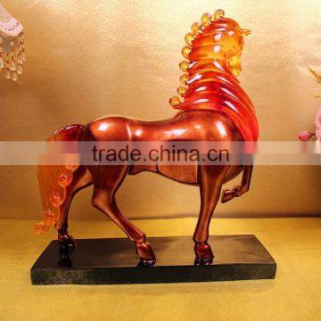 Amber resin style decorative rocking horse craft