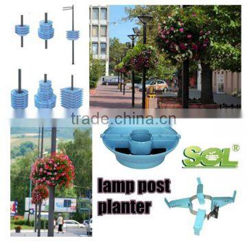 landscape decoration lamp post greening stackable flower pot outdoor vertical flower planters