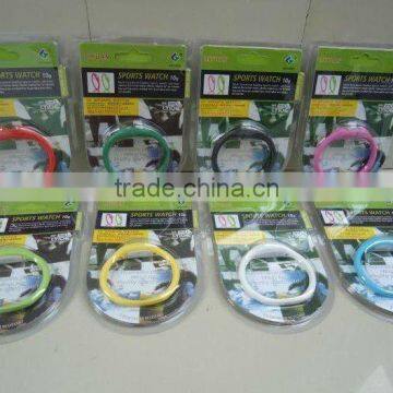 Silicone bracelet watch with plastic box