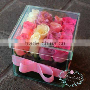 Special Custom Square Flower Paper Box With Preserve Floral Foam Flower Gift Box photo-2