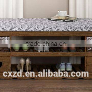New Design Cheap Wooden Shoes-changing Bench photo-3