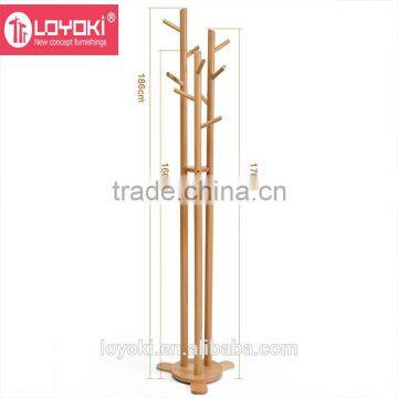 Solid Beech Wood Coat Rack Hall Tree Hat Purse Display Stand photo-3