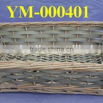 rectangular wicker tray with handles