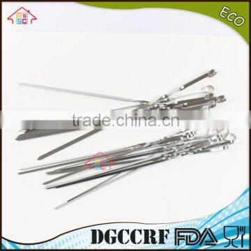NBRSC 15 Inch 10PCS Stainless Steel BBQ UTENSIL Skewers Barbeque Kabob Needle Fork photo-3