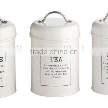 New Customized Pattern Kitchen Metal Caddy Tea Sugar Coffee Canister Jar With Bamboo Lid photo-6