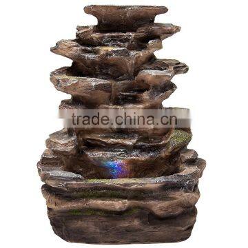 Indoor Tabletop Fountain With Multicolor LED Lights