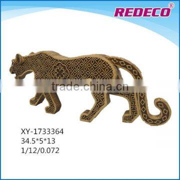 2017 unique decorative resin flat shape Leopard figurine