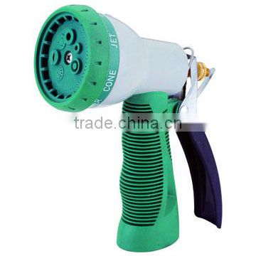 Metal multi-pattern Garden water spray Hose Nozzle with metal handle in 6 "