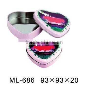 heart shape container tin can