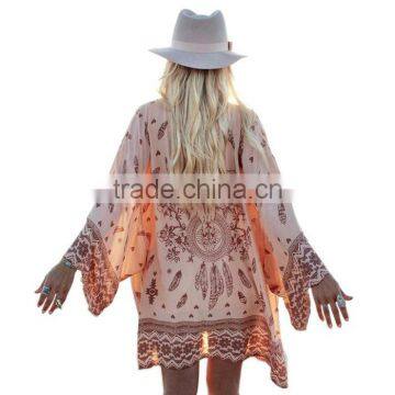 Fashion Print Summer Beach Kimono Outfit