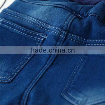 New Fall Children Wear Cartoon Bear Embroidered Lace and Cotton Denim Trousers photo-6