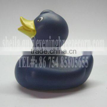 8cm floating navy dark blue rubber duck ,promotional dark blue bath duck w logo imprint