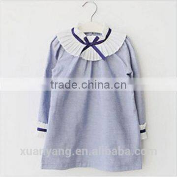 Fashionable Knitted Frock Long Sleeve Plain Clothing Little Girl Princess Dresses Wholesale New Design Kids Baby Girls Dress photo-4