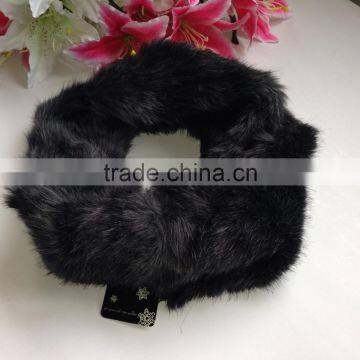 Cashmere Black Color Fashion Winter Knitted Factory Produce Fashion Circle Round Scarf photo-4