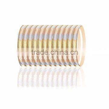 Indian Imitation 6 MM Three Tone Plated Veni Bangles