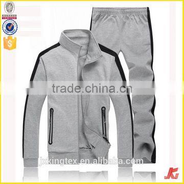2018 Spring/Autumn Mens Fashion Hoodie Sleeve Contrast Two Pocket Cotton Gym Plain Long Sleeve Full Face Zip Hoodie Set photo-2