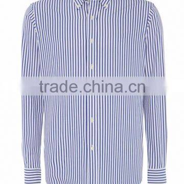 Men Stripe Long Sleeve Cotton Shirt Slim Fit Shirt photo-2