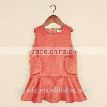 Faux Leather Children Winter Frocks for Girls Kids Frozen Dress photo-2