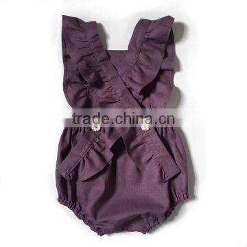 High Quality Flutter Sleeve Baby Girl Romper Summer Bubble Baby Clothes Romper photo-2