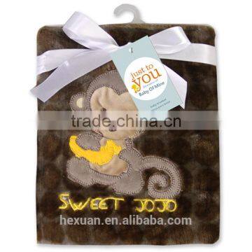 China Supplier Custom Cartoon Embroidered Baby Fleece Blanket photo-2