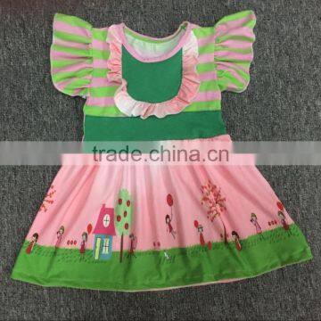 Baby girls icing flutter sleeves ruffle shirts Boutique girls dress Princess dresses for little girls