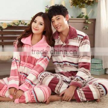 2015 Wholesale Mink Cashmere Couple Winter Pajama Set photo-3