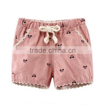 Cute style cartoon printing summer baby girl cotton shorts