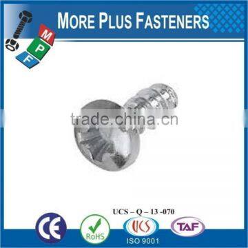 Made in Taiwan Pan Head Phil Torx or Pozi Recess Thread Forming Plastite Trilobular Screw