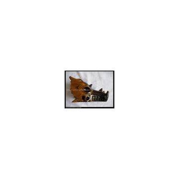 Natural golden tiger eye carved crystal dragon head skull