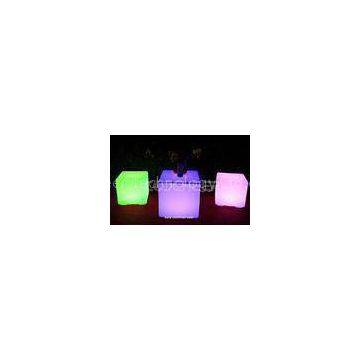 Waterproof Outdoor illuminated cube , Glow led cube stool for enjoy and relax
