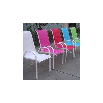 Multi Color Textilene Aluminum Steel Sling Chair For Outdoor And Garden