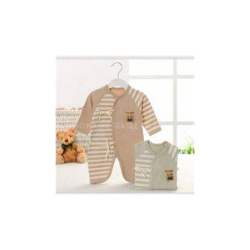 100% Organic Cotton Certified Striped Baby Romper, Eco-friendly Cosy Baby Onesie