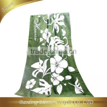 gaoyang manufacturer stock lot 100% cotton velvet reactive printed double wide beach towel 60*120 cm