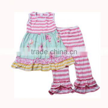 newborn baby clothing set pink stripe floral pattern outfits toddler girl cheap kids clothes