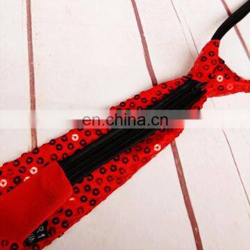 Flashing Sequin Silk Funky Skinny Ties photo-5