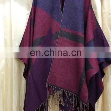 Chinese Wholesale Suppliers Ladies Cashmere Wraps Fringe Blanket Geometry Pattern Kashmir Winter Shawls photo-5