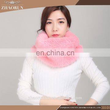 genuine colorful knitted mink fur scarf real mink fur snood