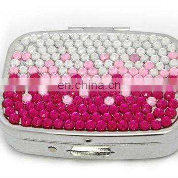 Supply Metal pill box wholsale decorative pill box crystal pill box